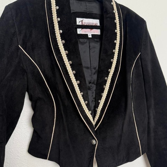 Vintage Concho Leather Jacket Cropped Western Studded Blazer USA Made - Picture 4 of 10